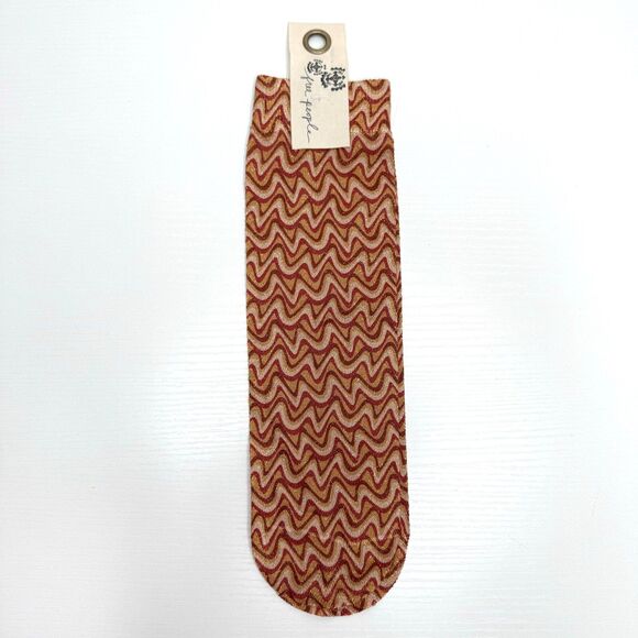Free People Shimmer Shine Metallic Groovy Socks Orange Multicolor One Size New - Picture 1 of 3